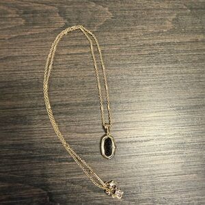Kendra Scott Gold Ellie Locket Necklace with Black Drusy Pendant